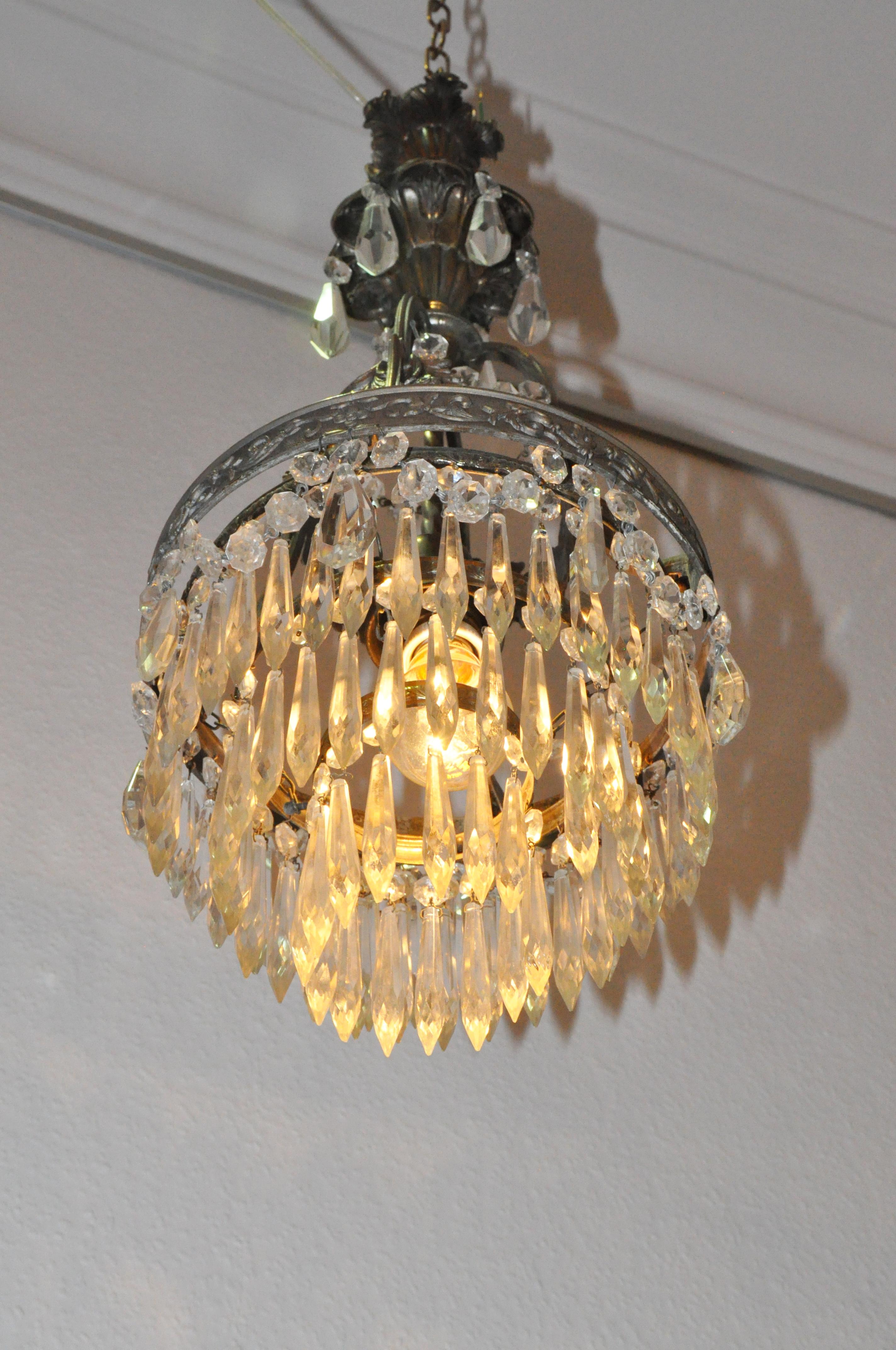 Small Crystal Chandelier with Cast Body 1