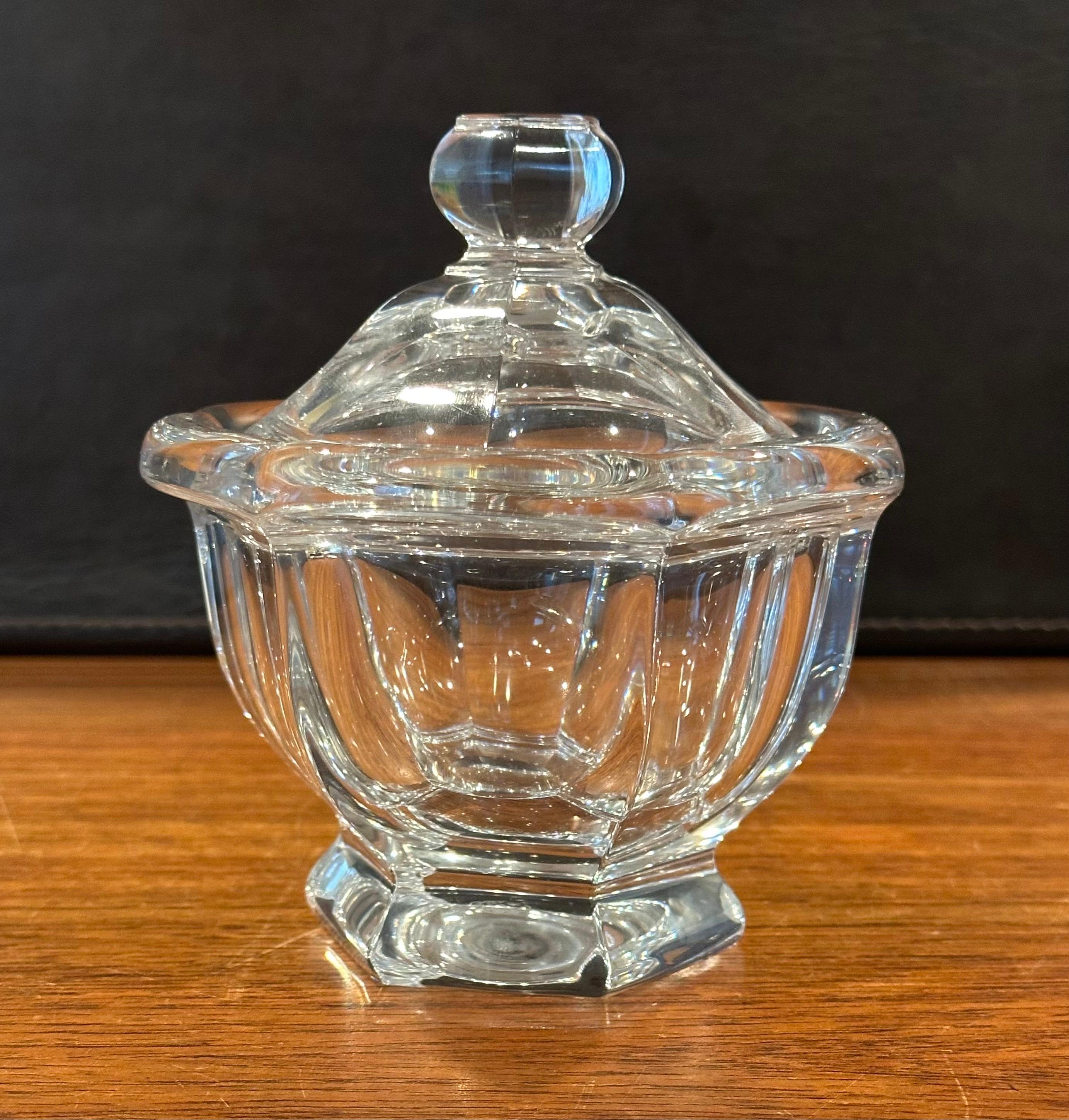 French Small Crystal Covered Candy Bowl by Baccarat For Sale
