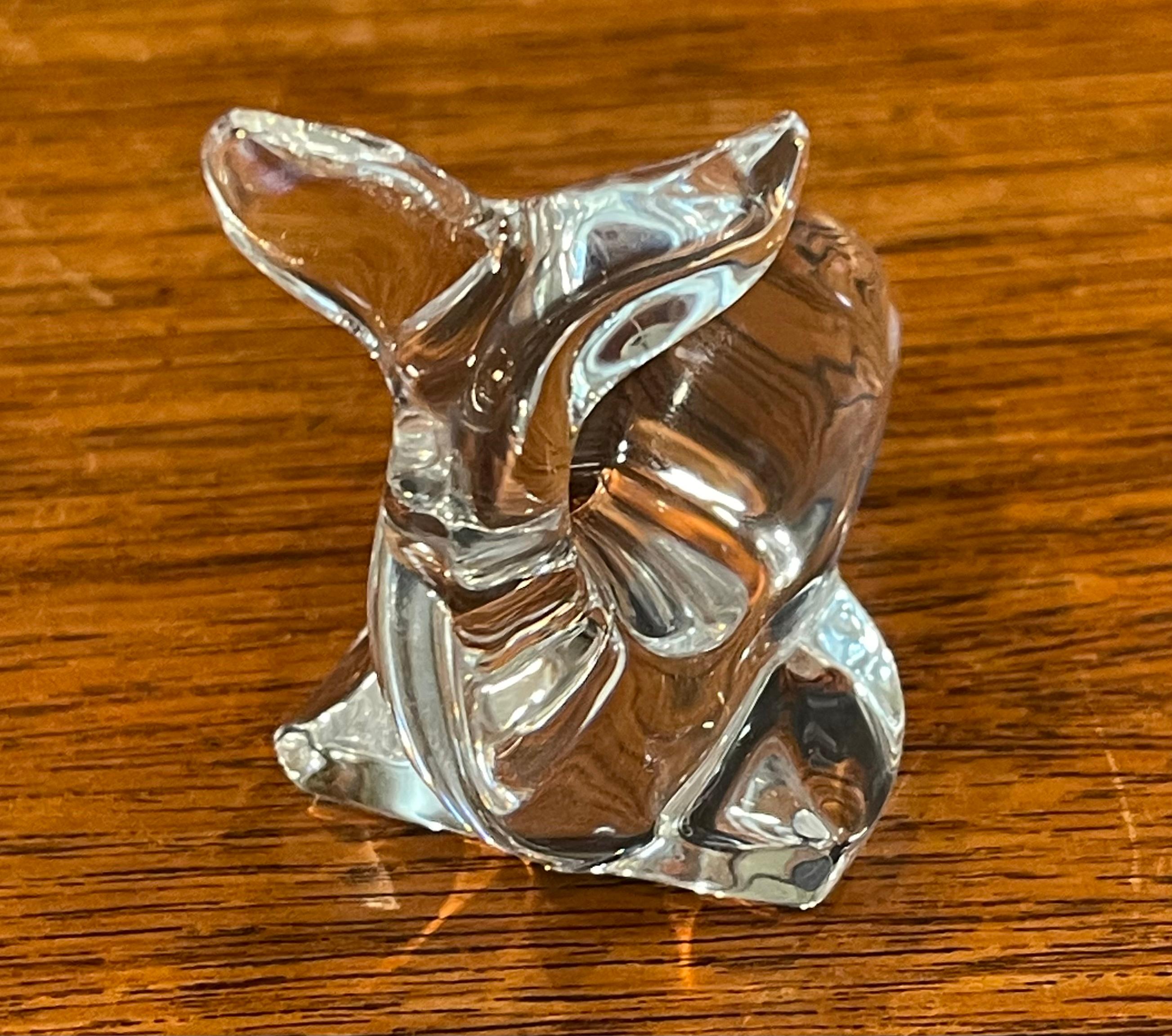 Small Crystal Whale Sculpture / Paperweight by Val St. Lambert for Danbury Mint In Good Condition For Sale In San Diego, CA
