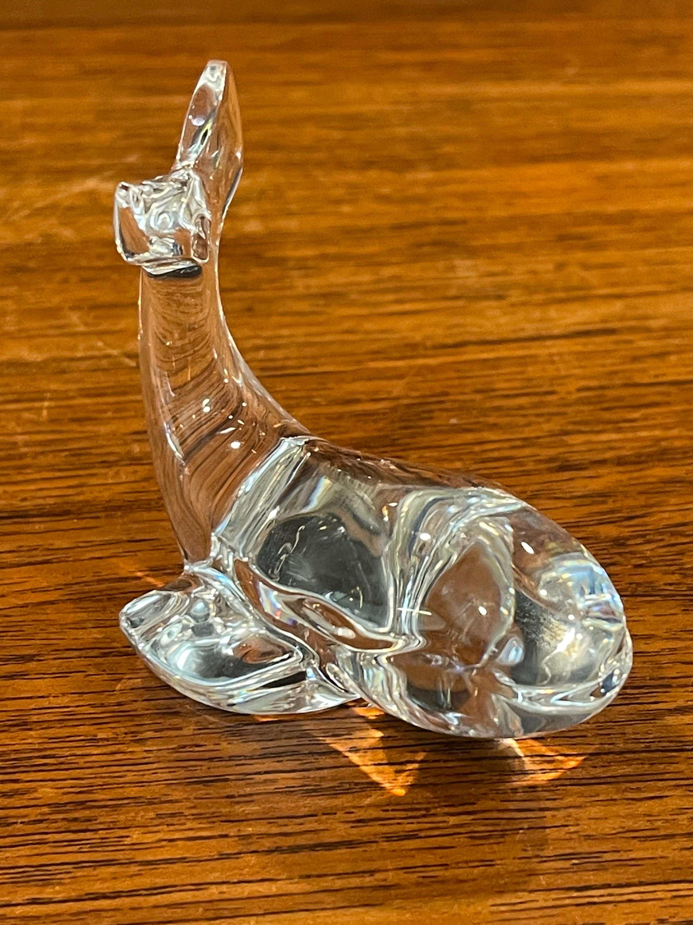 Small Crystal Whale Sculpture / Paperweight by Val St. Lambert for Danbury Mint For Sale 3