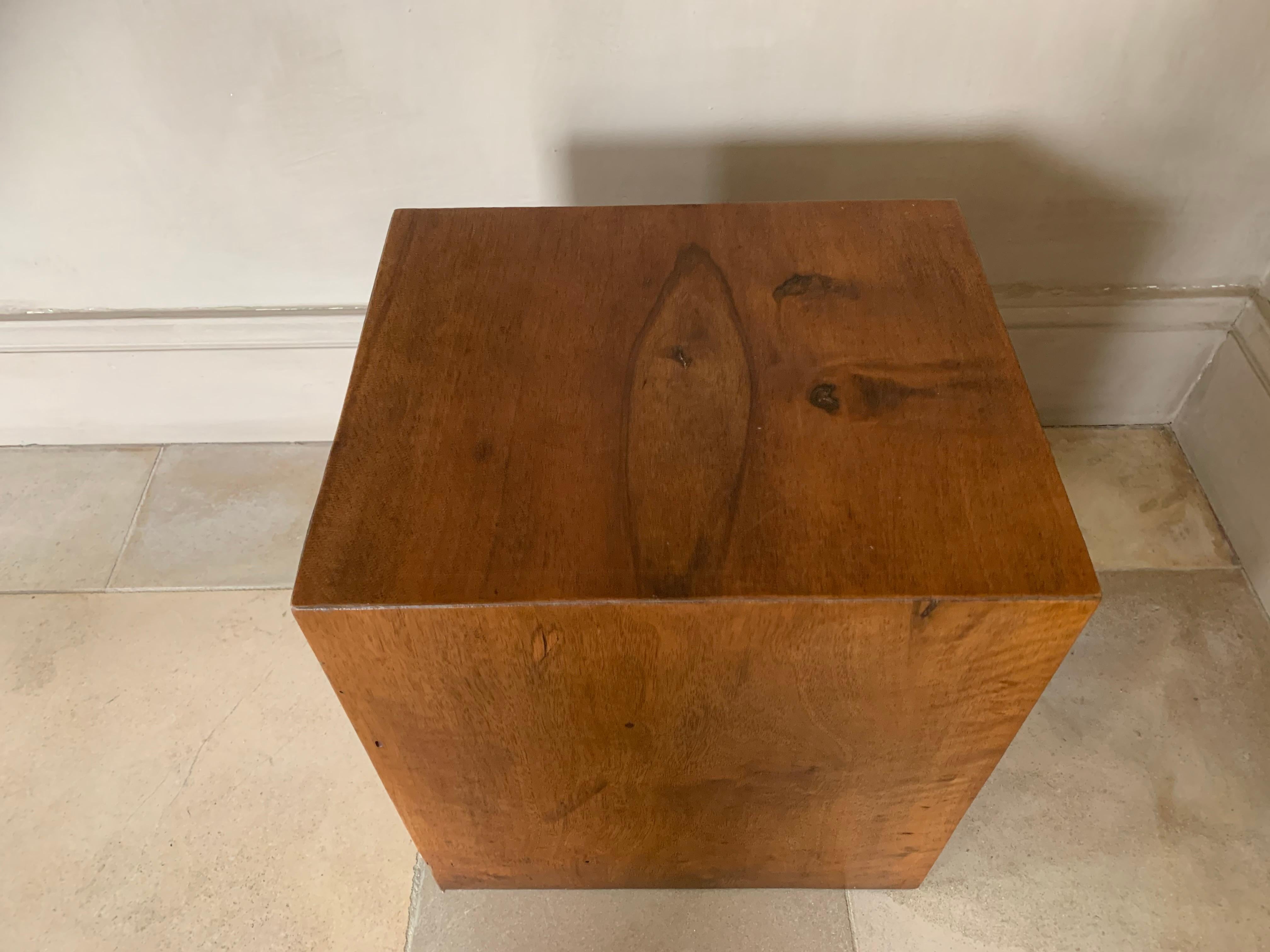Contemporary Small Cube Sidetable 18th Century Walnut