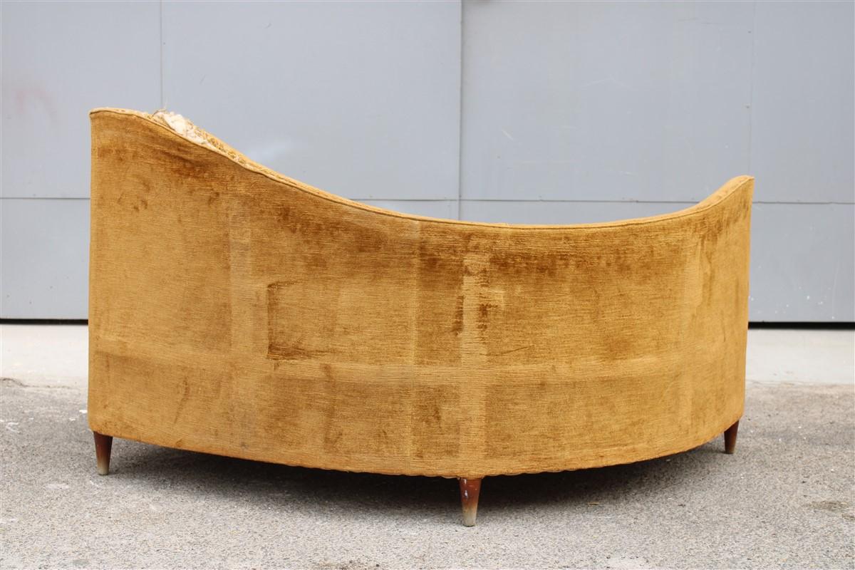 Small Curved Boomerang Sofa Cesare Lacca 1950s Italian Design 10