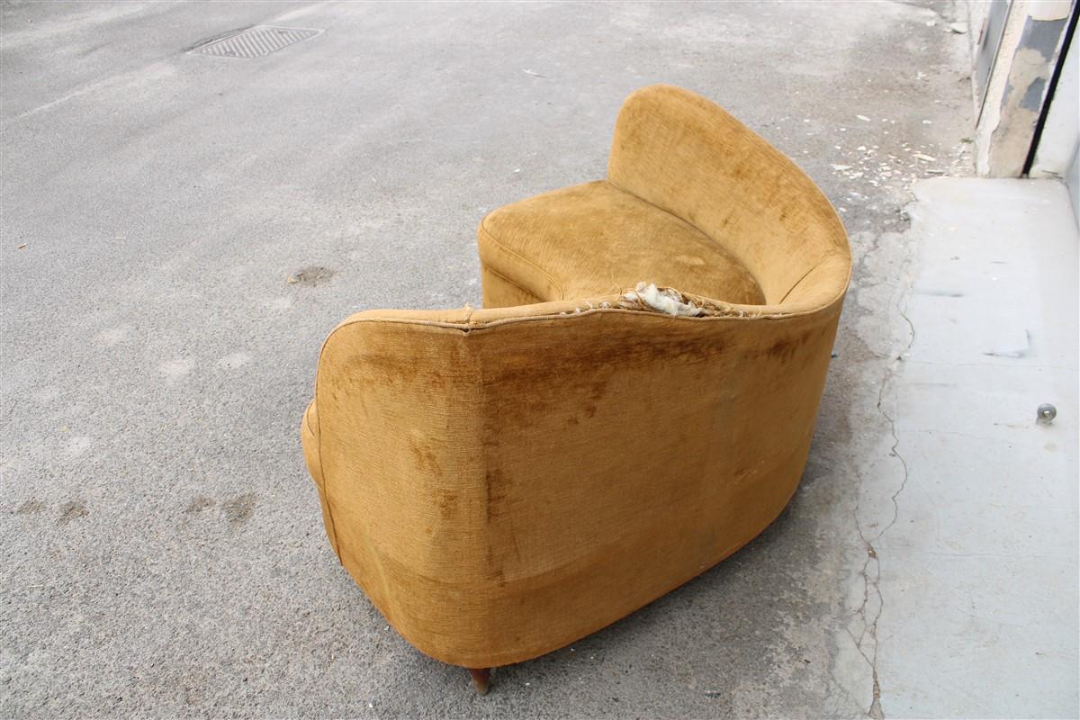 Small Curved Boomerang Sofa Cesare Lacca 1950s Italian Design 4