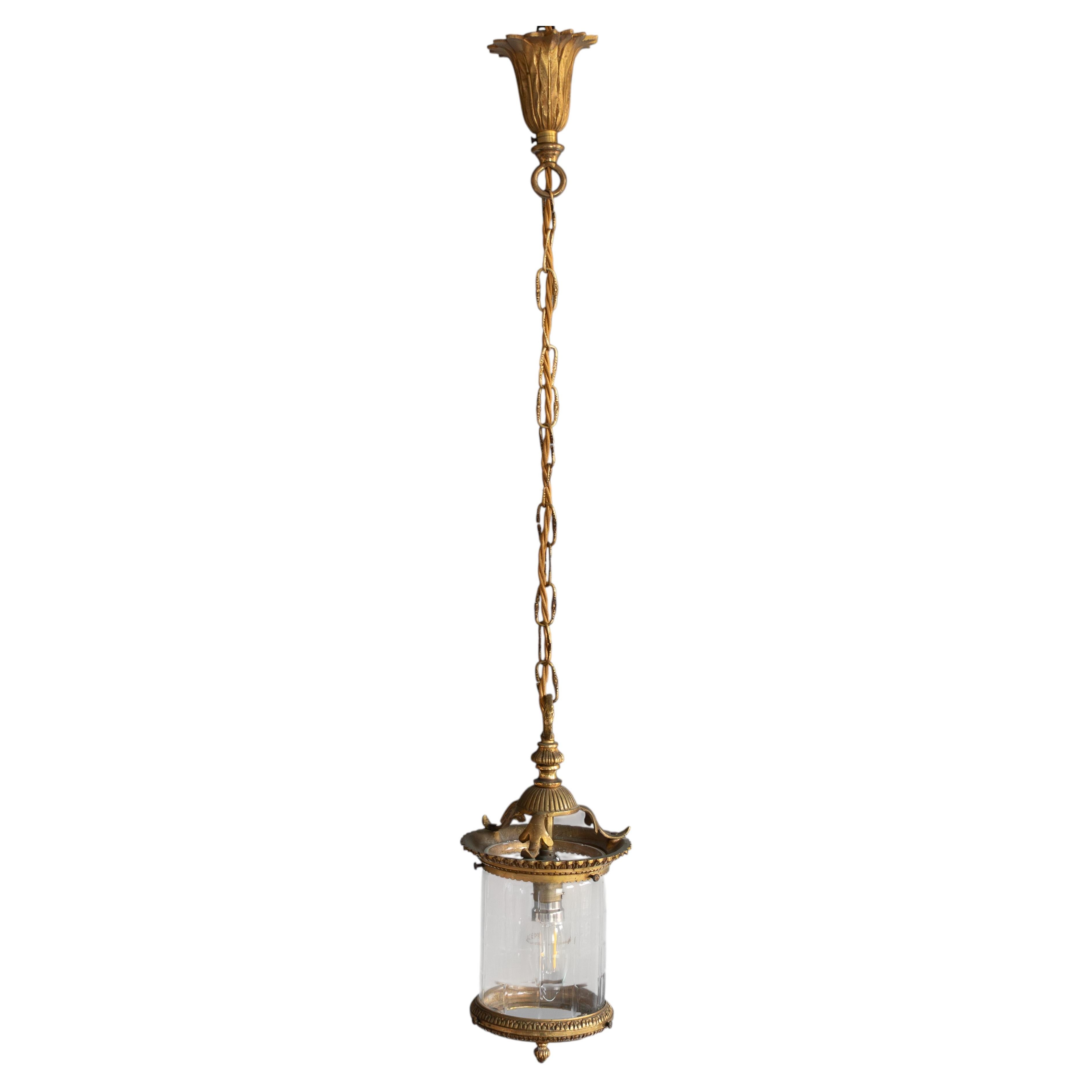Small Cut Glass Lantern For Sale