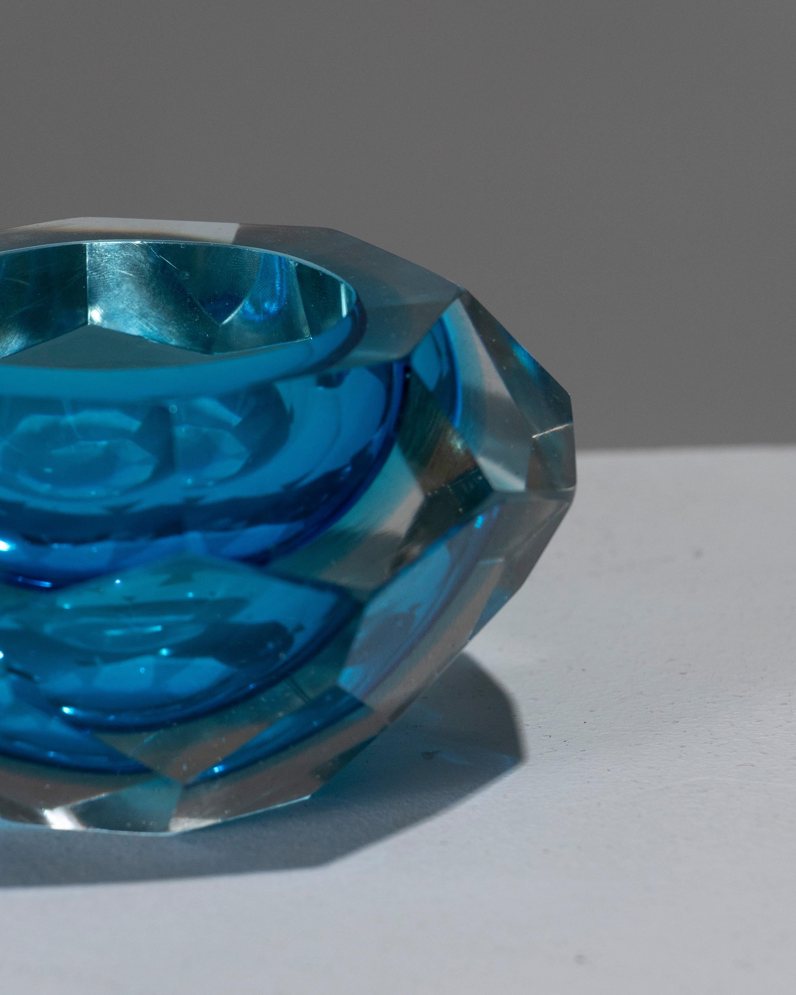 Mid-Century Modern Small Cut Murano Glass Ashtray, 1950s For Sale
