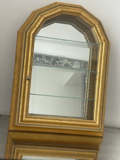 Small Wall Vitrine Gold Display with Antique Angels Collection