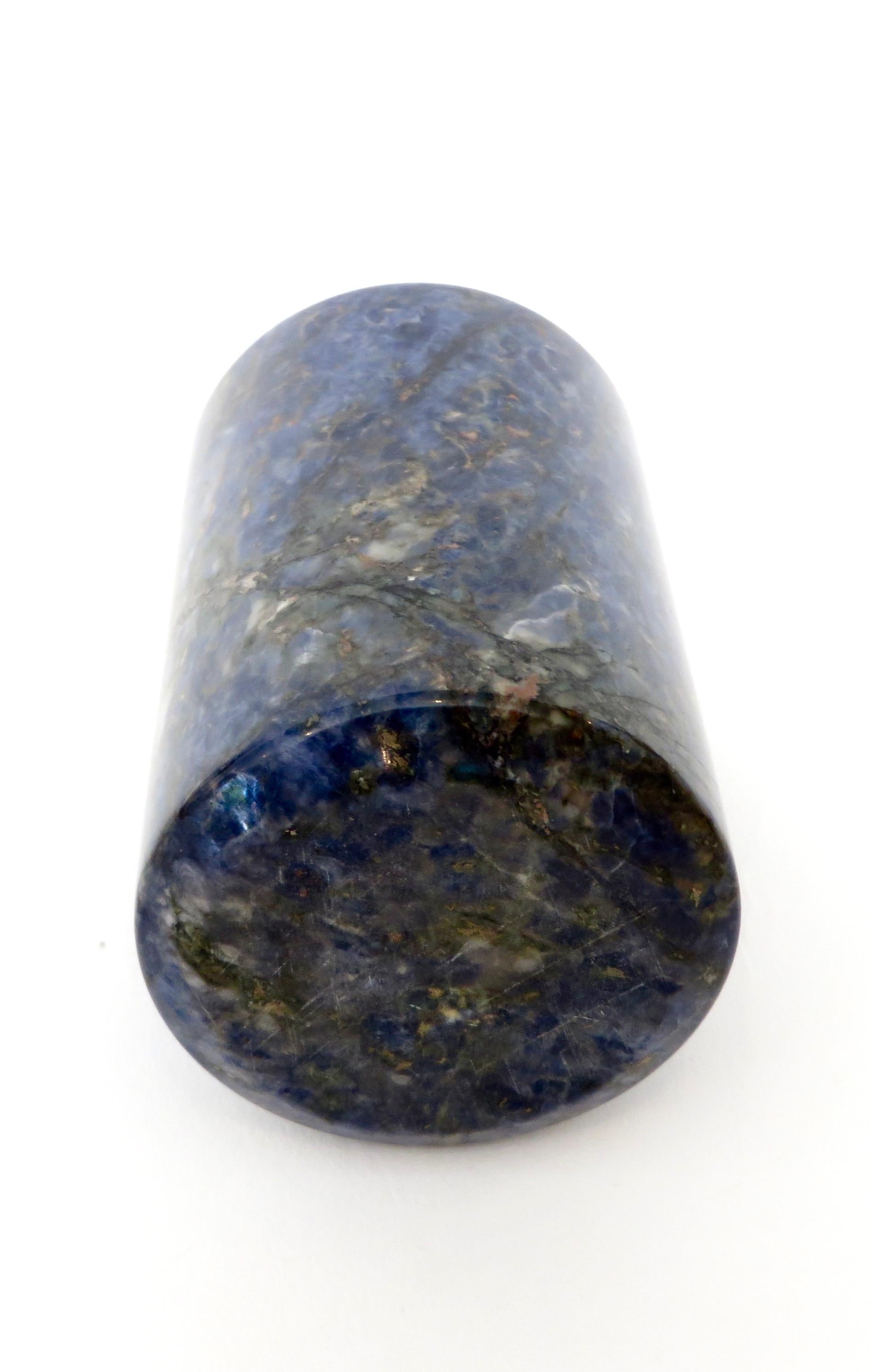 Small Cylinder or Candleholder in Blue Marble 4