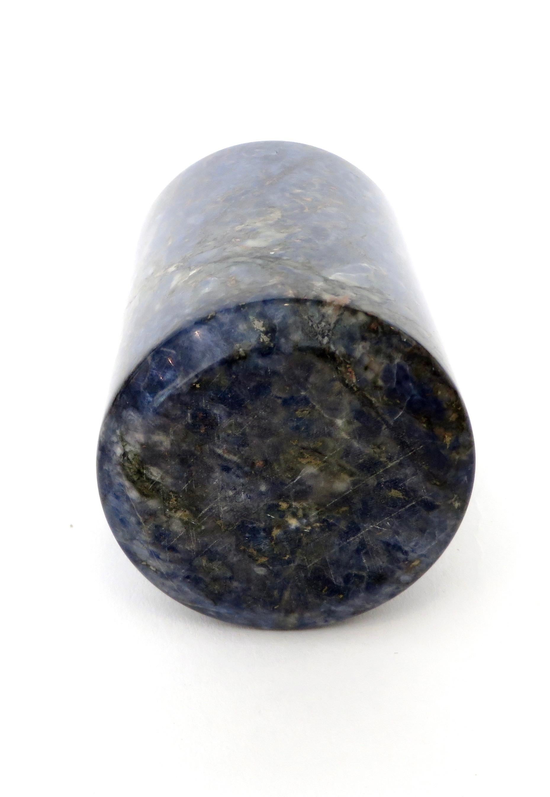 Small Cylinder or Candleholder in Blue Marble 5