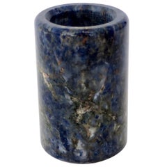 Small Cylinder or Candleholder in Blue Marble