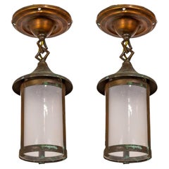 Small Cylindrical Arts
Crafts Pendant Lights (Pair) Small Cylindrical Arts
Crafts Pendant Lights (Pair)