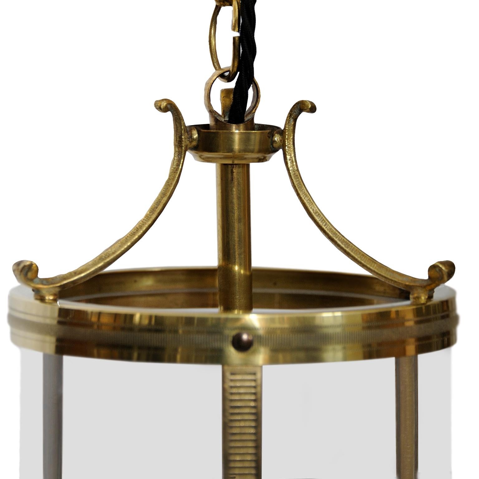 Small Cylindrical French Louis XVI Style Brass Lantern, circa 1880 In Good Condition In Tetbury, Gloucestershire