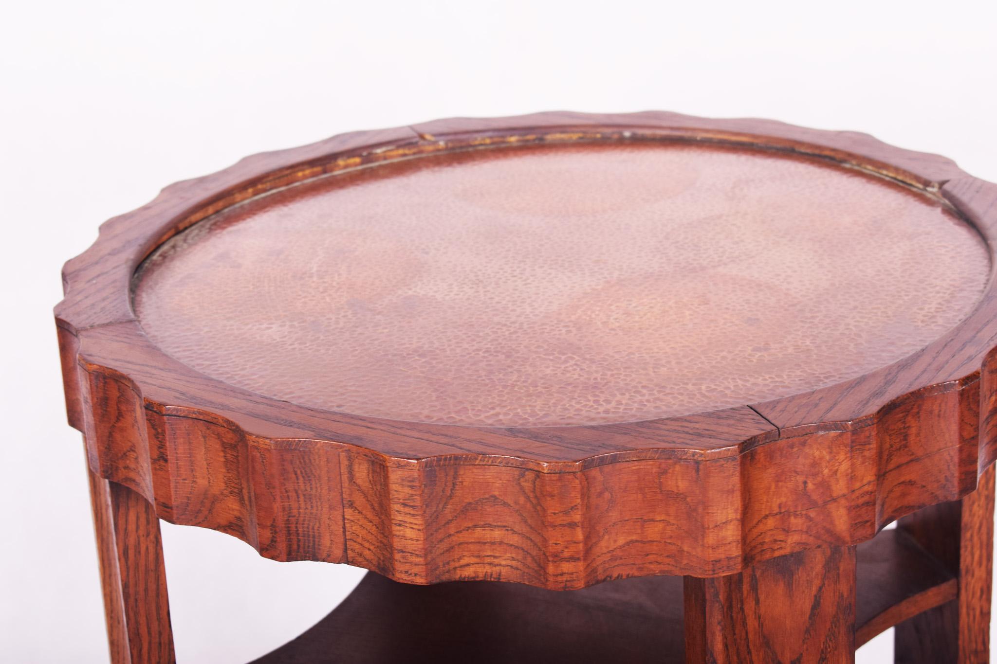 Art Deco round table
Source: Czech
Original very well preserved condition
Material: Oak and copper plate
Period: 1920-1929.





    
