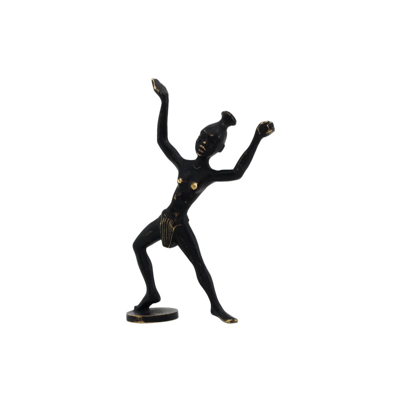 Petite figurine de femme africaine dansant par Richard Rohac, Vienne, vers les années 1950