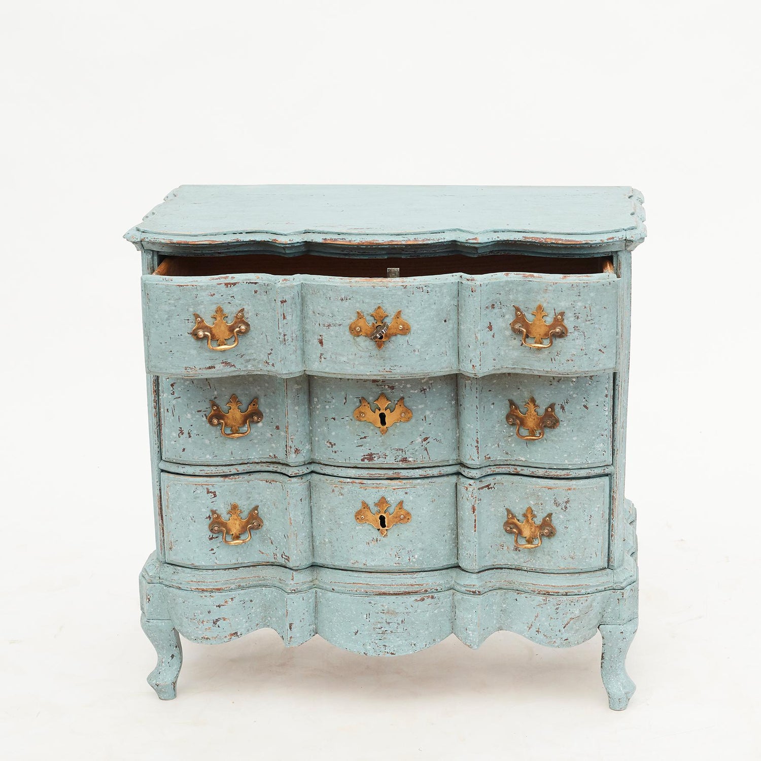 Small Danish 18th Century Baroque Chest Of Drawers In Decorative