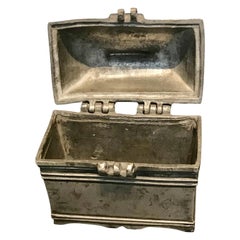 Small Danish 18th Century Pewter Jewelry Box or Casket