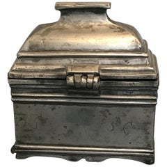 Small Danish 18th Century Pewter Jewelry Box or Casket