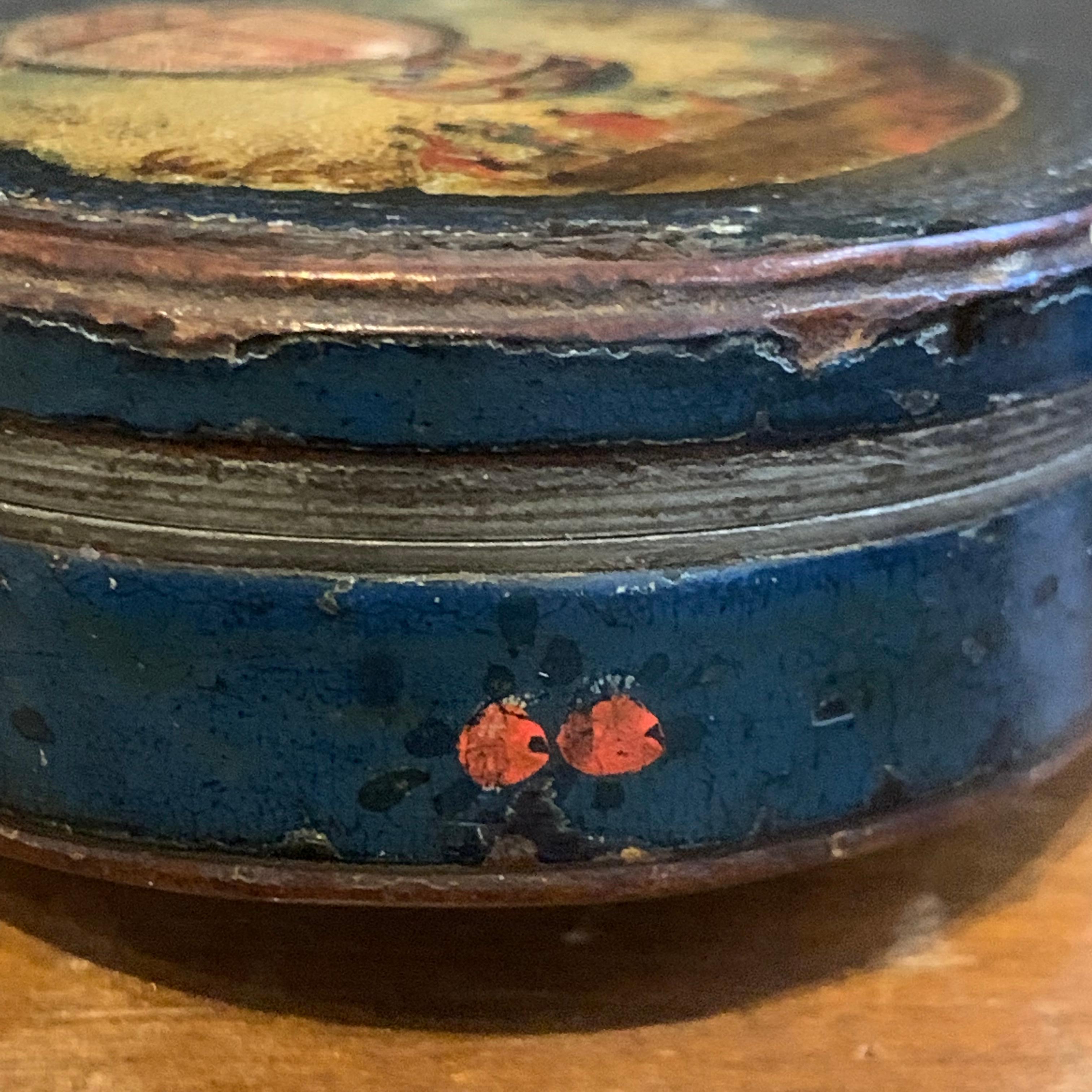Small Danish 18th Century Pocket Compass with Hot-Air Balloon Decoration 14