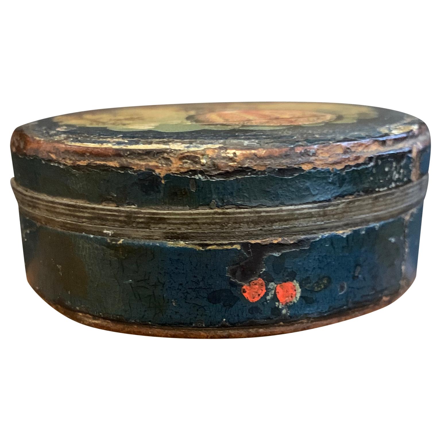 Small Danish 18th Century Pocket Compass with Hot-Air Balloon Decoration 1
