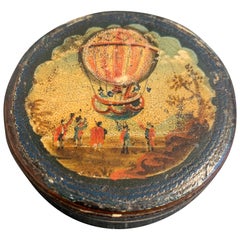 Small Danish 18th Century Pocket Compass with Hot-Air Balloon Decoration