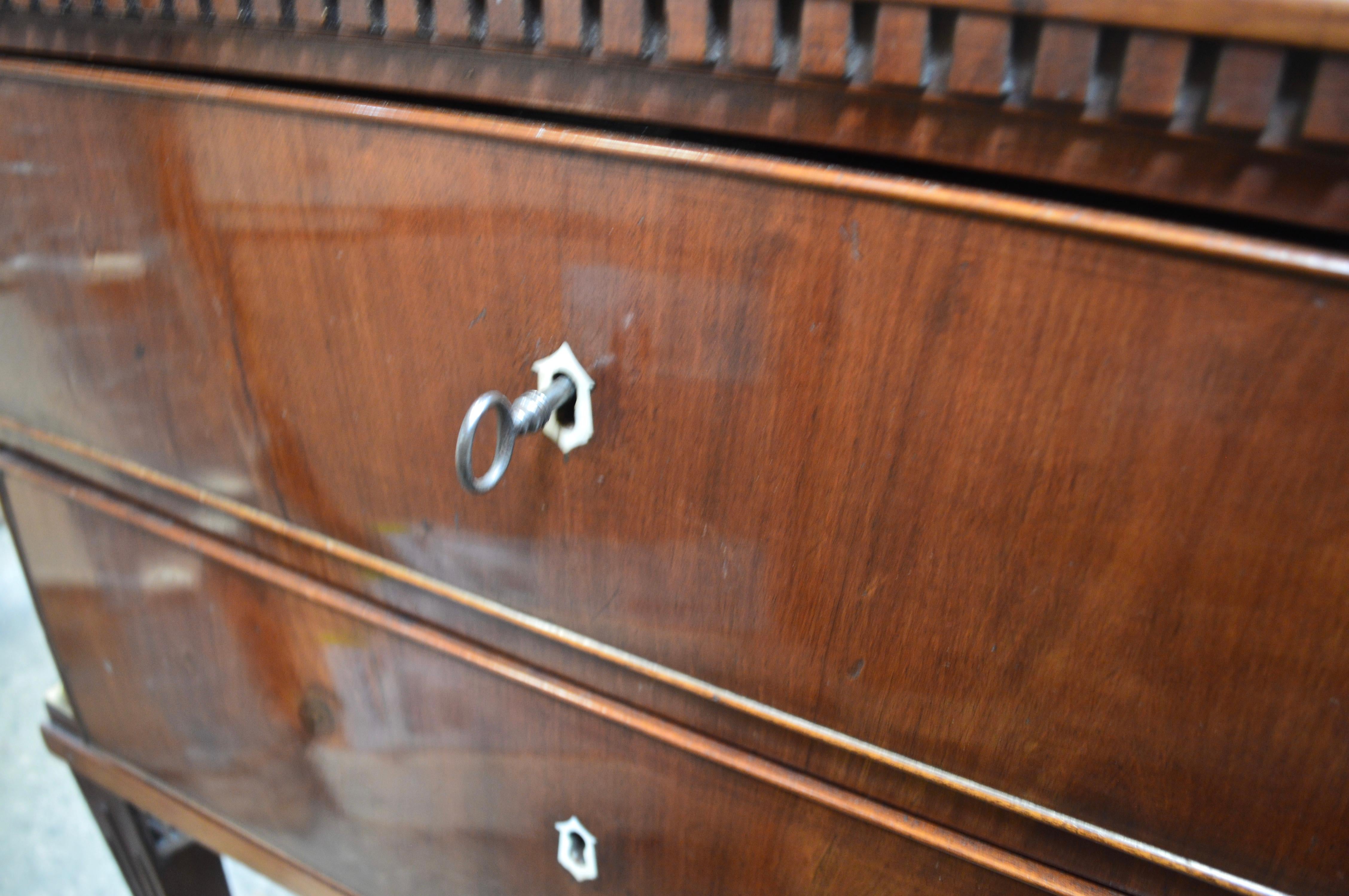 19th Century Small Danish Altona Mahogany Dresser For Sale