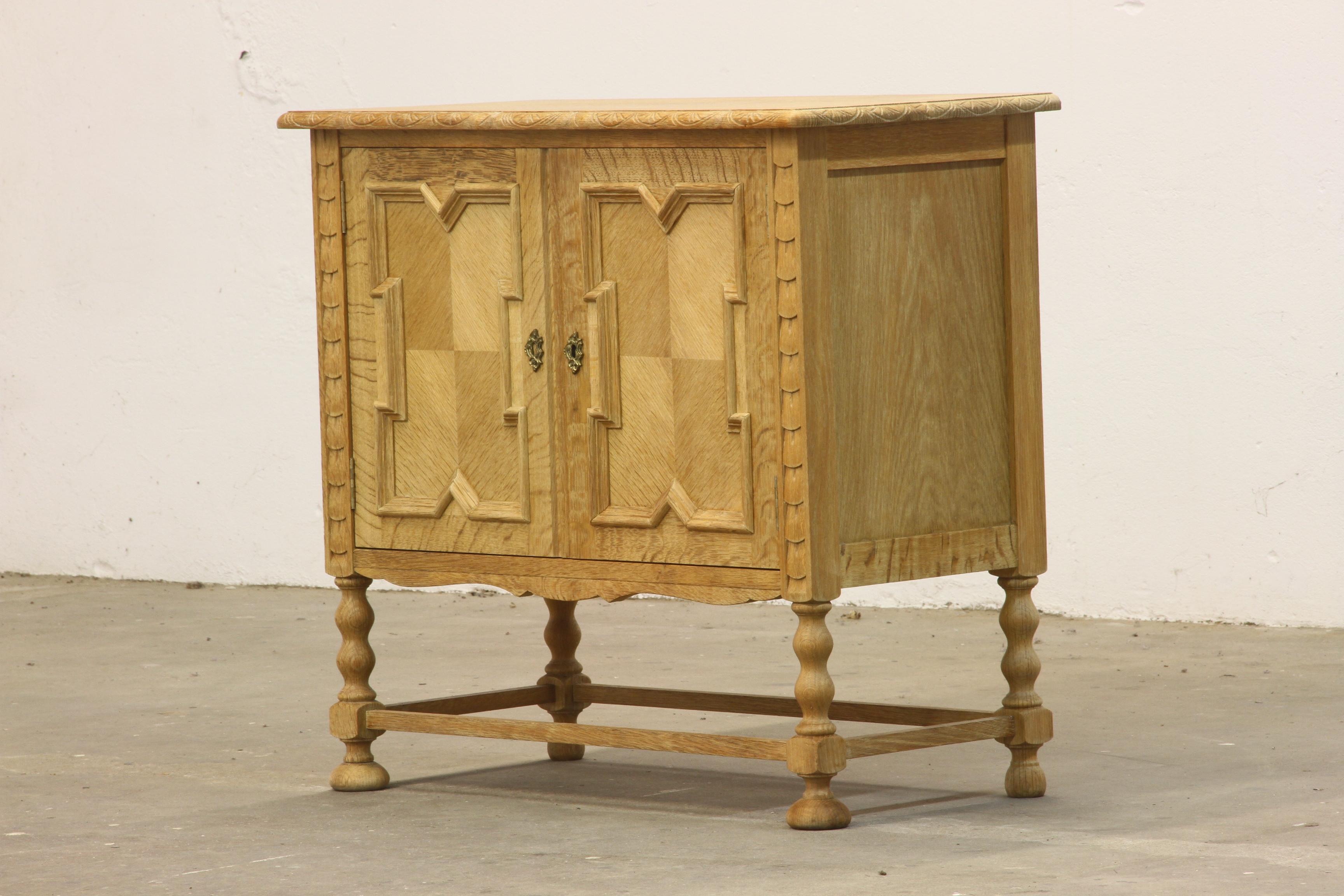 Mid-Century Modern Small Danish Brutalist 1960s Cabinet, Style of Henning Kjærnulf Design