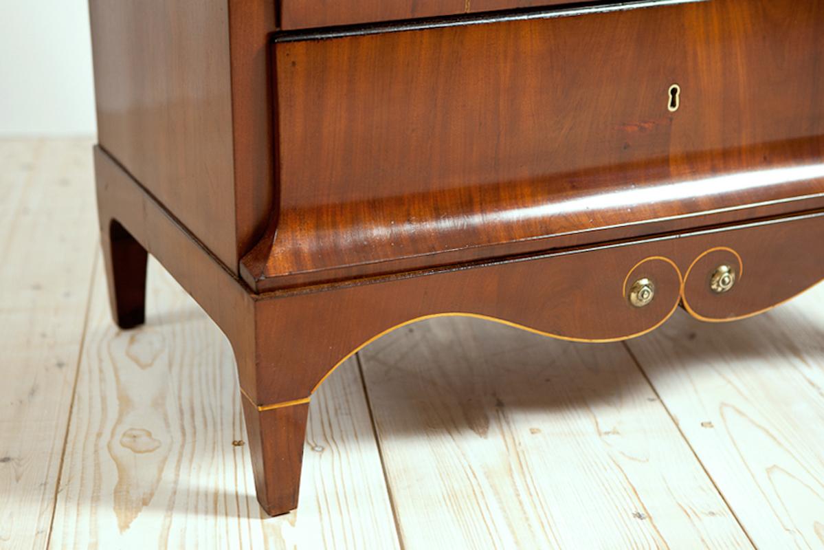 Small Empire Chest of Drawers in Cuban Mahogany, Denmark, circa 1810 For Sale 4