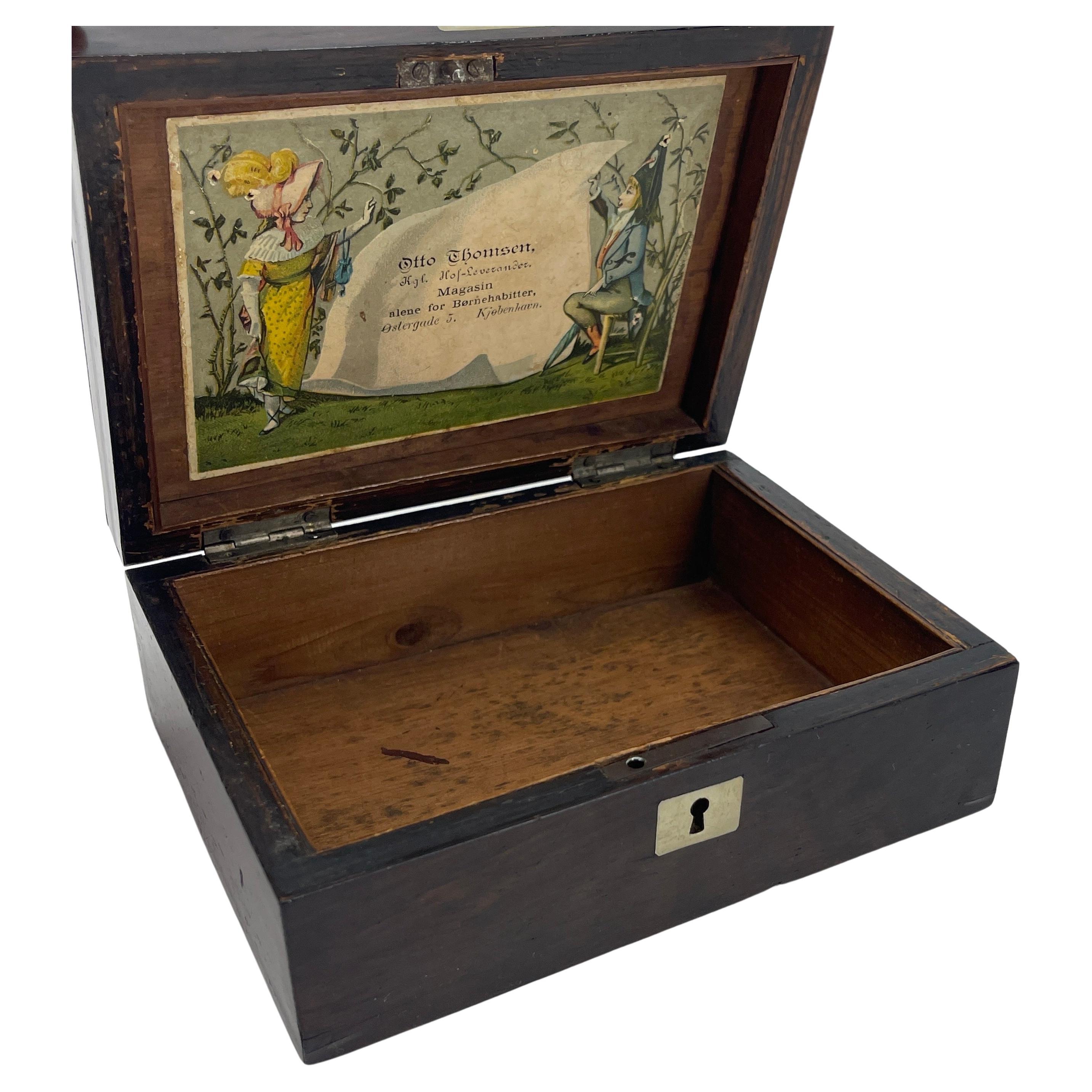 Small Danish Empire Veneered and Brass Trinket Box, Circa 1825 For Sale 9