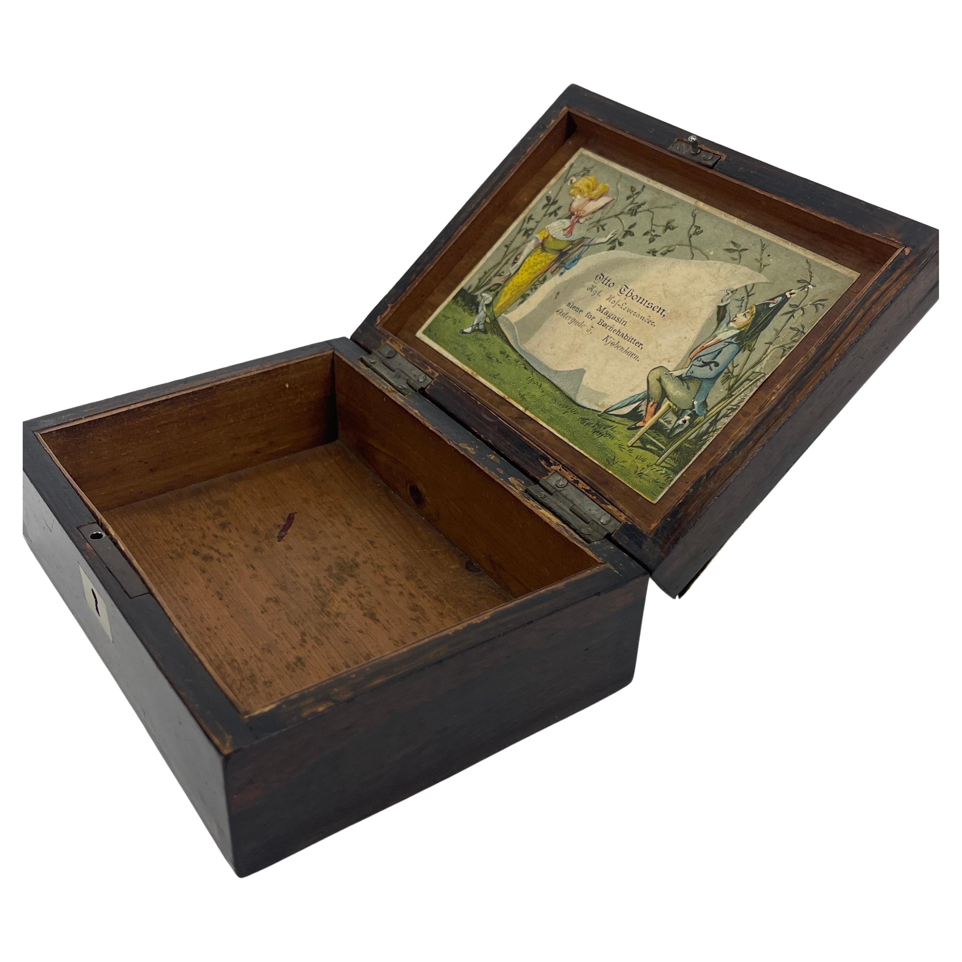 Small Danish Empire Veneered and Brass Trinket Box, Circa 1825 For Sale 10