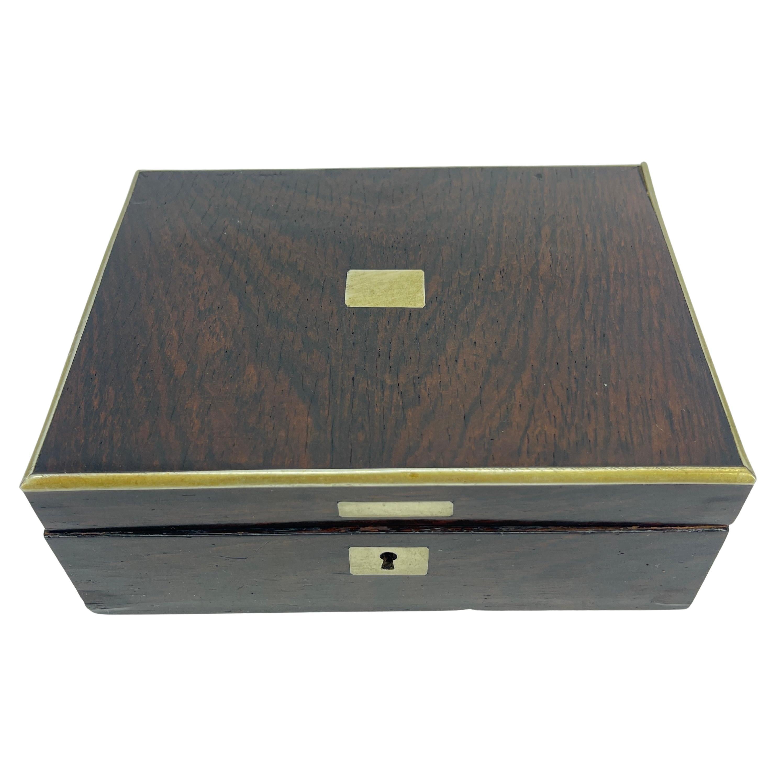 Small Danish Empire Veneered and Brass Trinket Box, Circa 1825 For Sale 4
