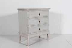 Small Danish Louis XVI Style Chest of Drawers with Gray Paint and Patina ca 1900