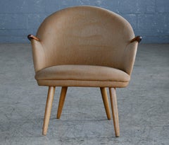 Small Danish Mama Bear Style Lounge Chair attributed to Kurt Olsen, 1950s