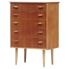 Small Danish mid 20th century teak chest of drawers