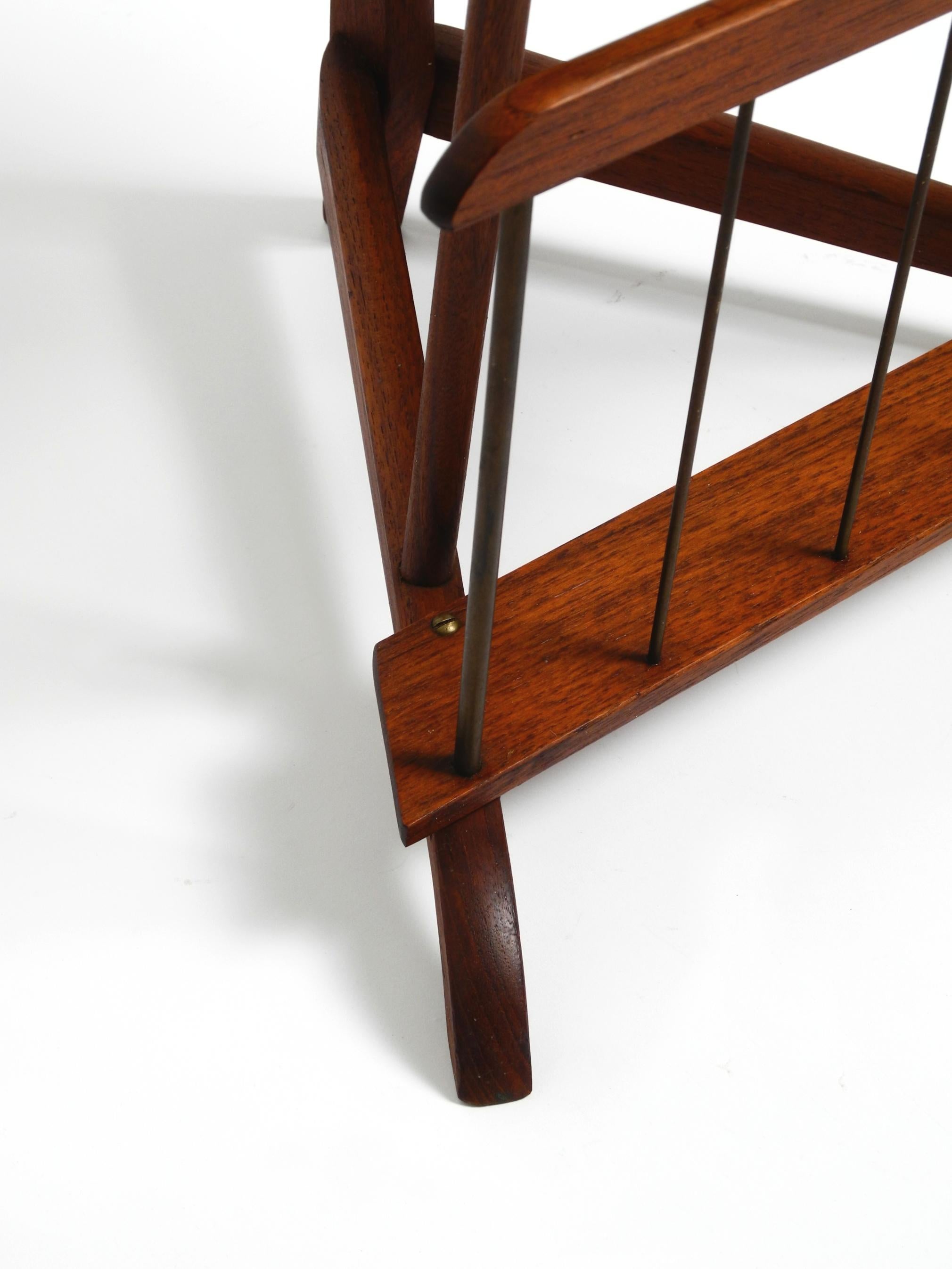 Small Danish Mid Century teak side table with magazine compartment and ashtray 10