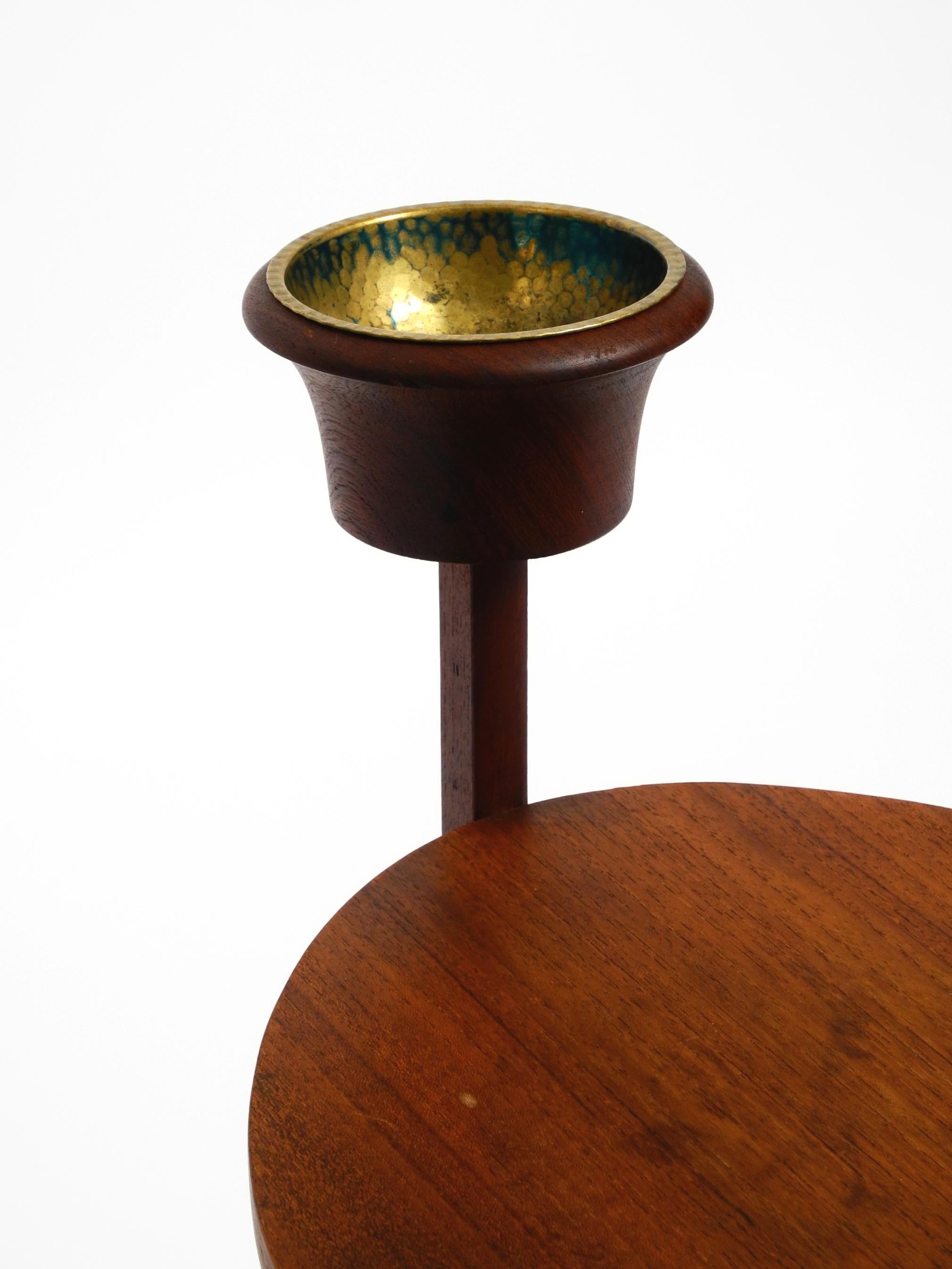 Small Danish Mid Century teak side table with magazine compartment and ashtray 11