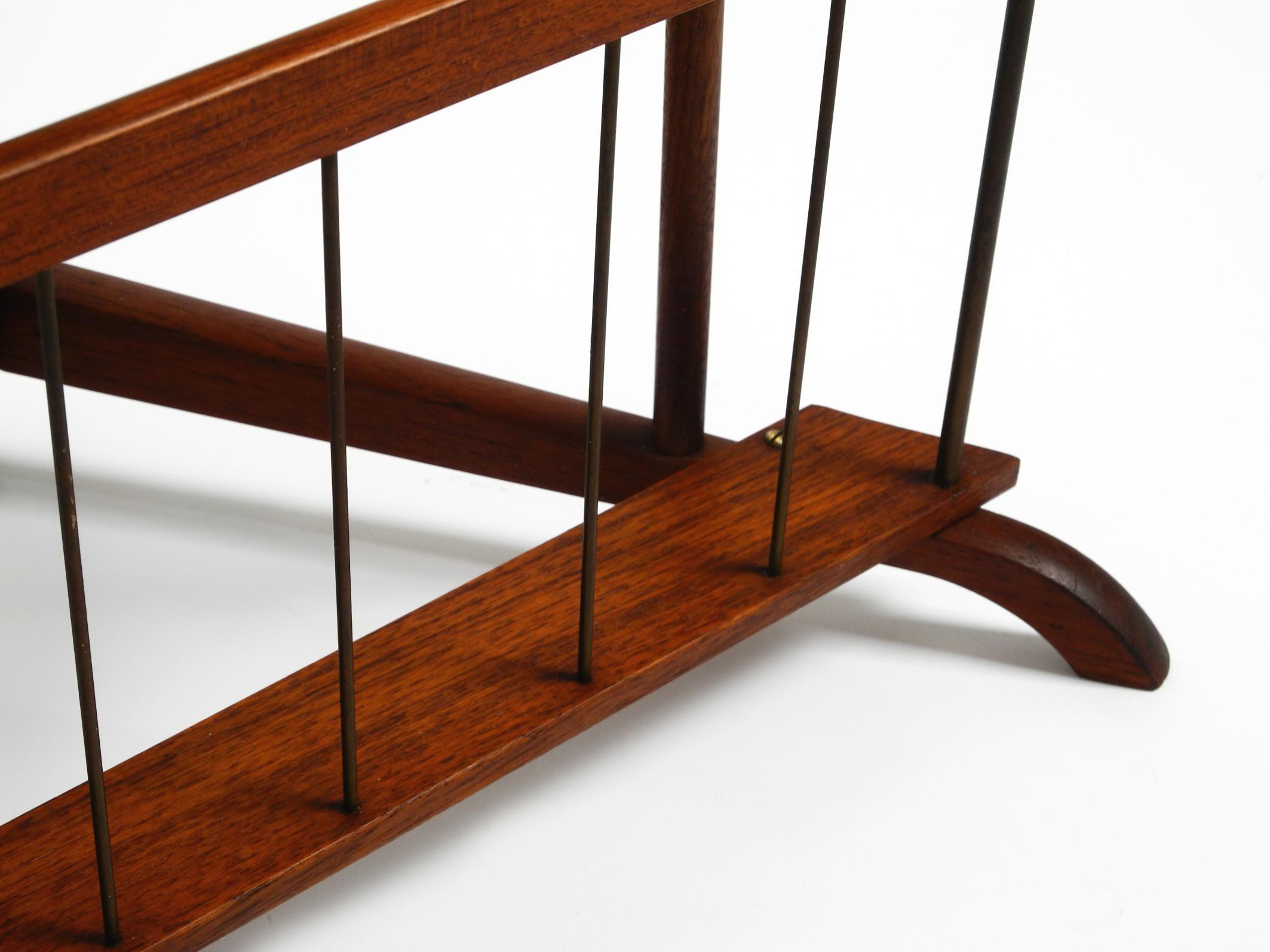 Small Danish Mid Century teak side table with magazine compartment and ashtray 2