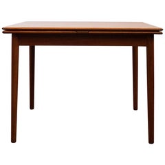 Small Danish Midcentury Extendable Teak Dining Table, 1950s