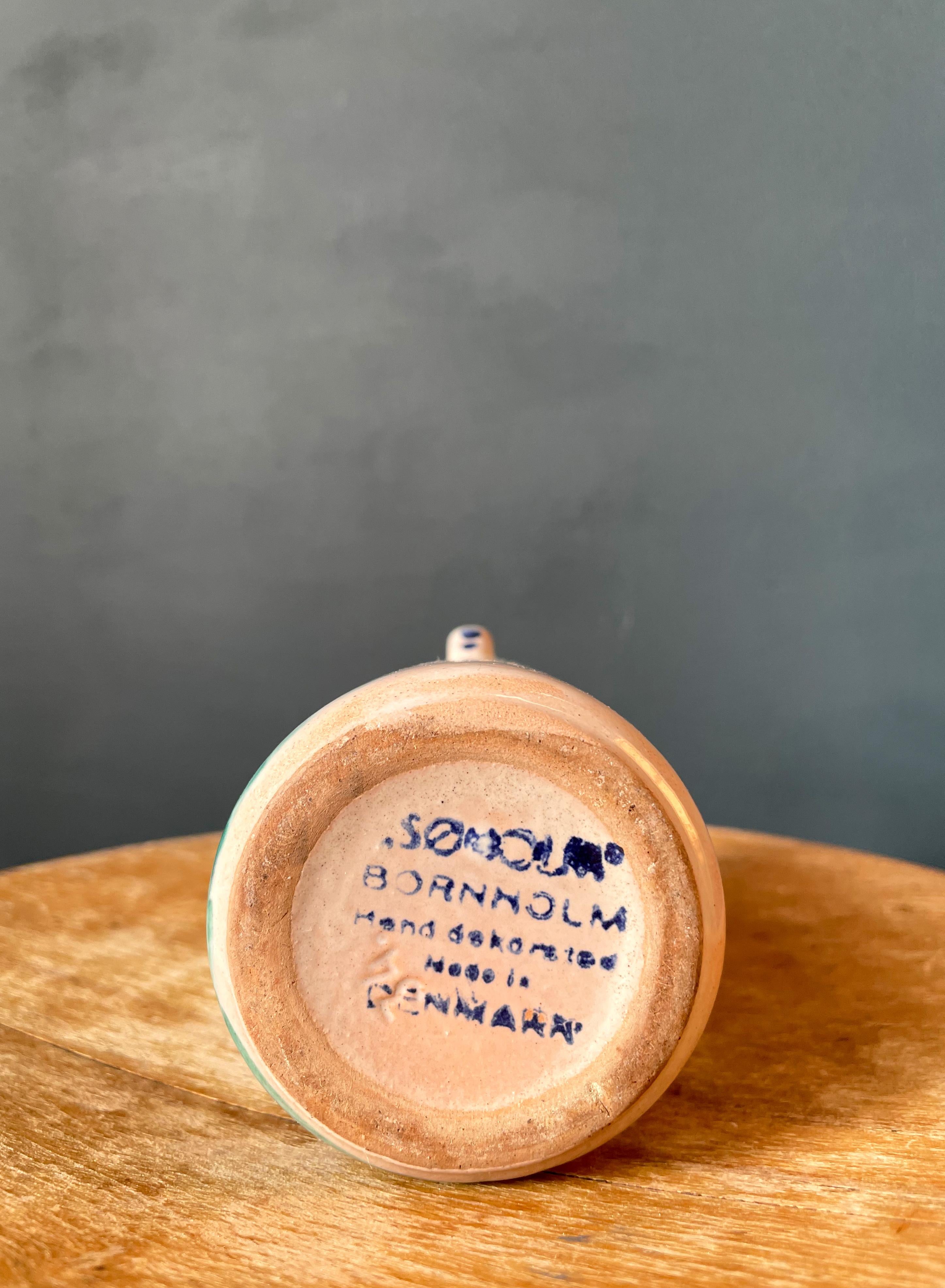 Céramique Vase danois en céramique peint à la main au milieu du siècle dernier, années 1950 en vente