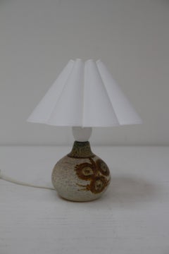 Small Danish Modern Brown Ceramic Table Lamp by Søholm, 1970s.