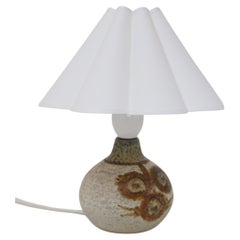 Small Danish Modern Brown Ceramic Table Lamp by Søholm, 1970s.