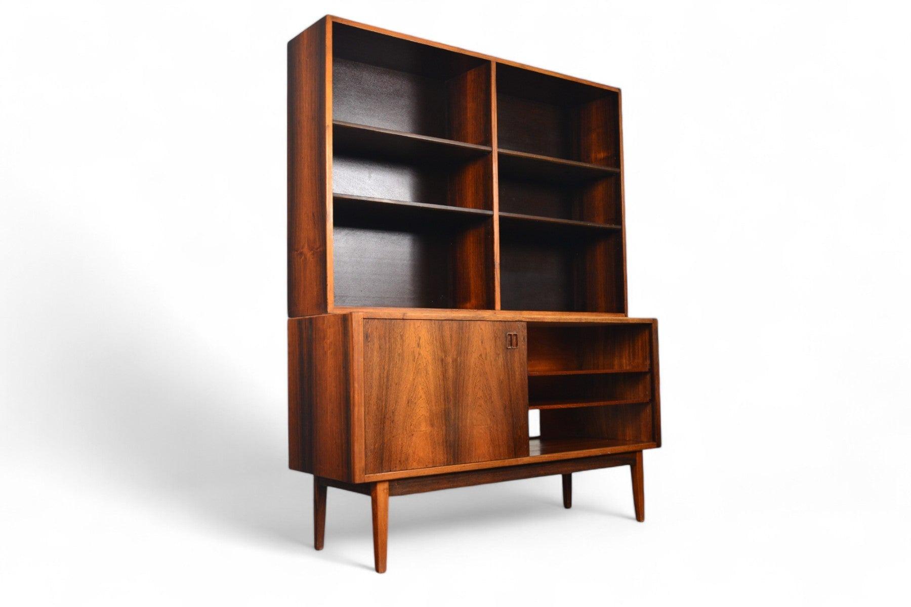 Piccola credenza moderna danese in legno di palissandro con libreria Hutch In condizioni buone in vendita a Berkeley, CA