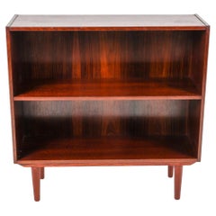 Small Danish Modern Mid century Rosewood Bookcase on tapered legs