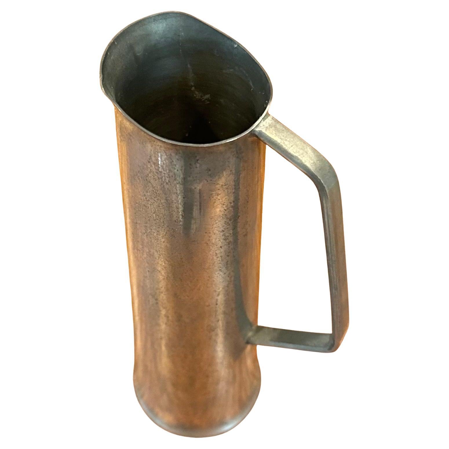Small Danish Modern Pewter Ewer / Pitcher In Good Condition For Sale In San Diego, CA