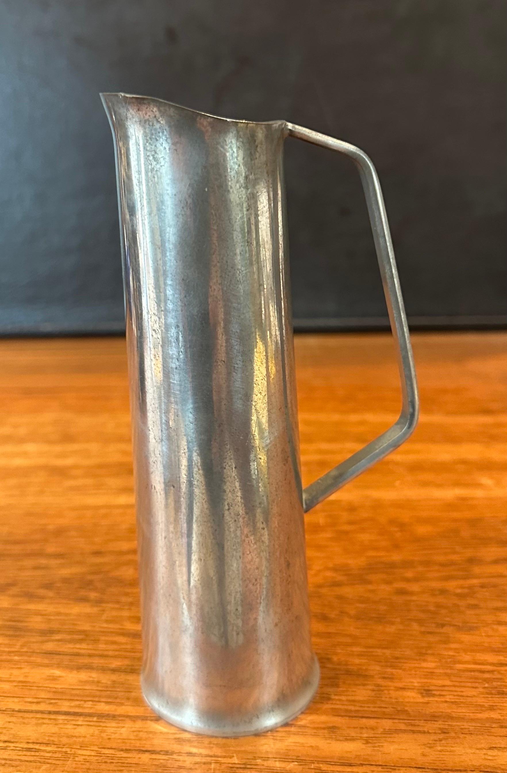 20th Century Small Danish Modern Pewter Ewer / Pitcher For Sale