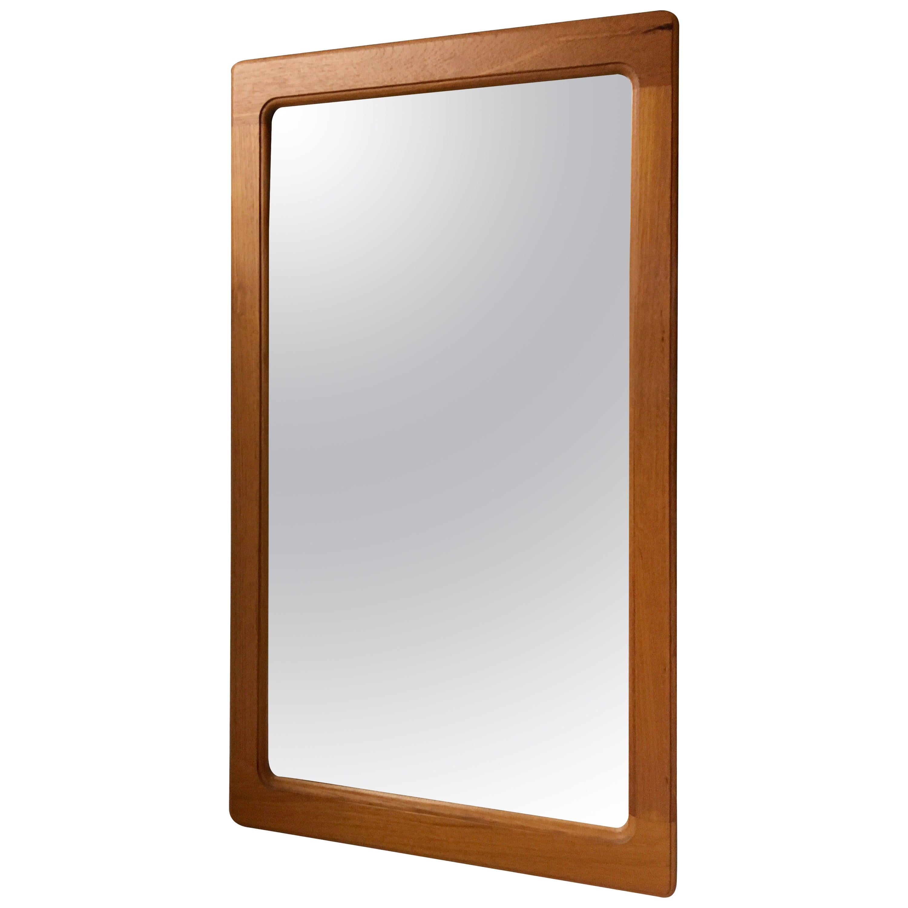 Small Danish Modern Teak Mirror by Pedersen & Hansen For Sale