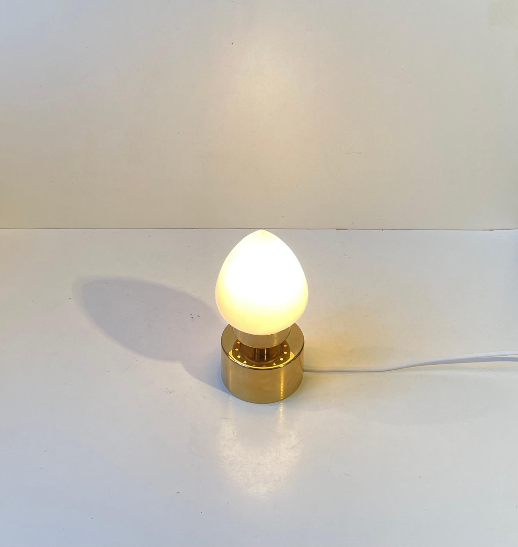 Metal Small Danish Ovoid Table Lamp by Lyskær Belysning, 1980s