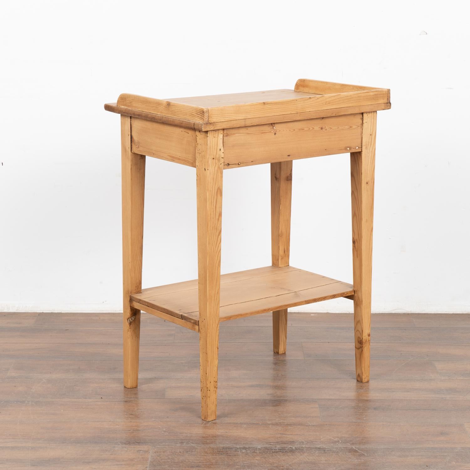 Small Danish Pine Side Table With Drawer, circa 1900's For Sale 5