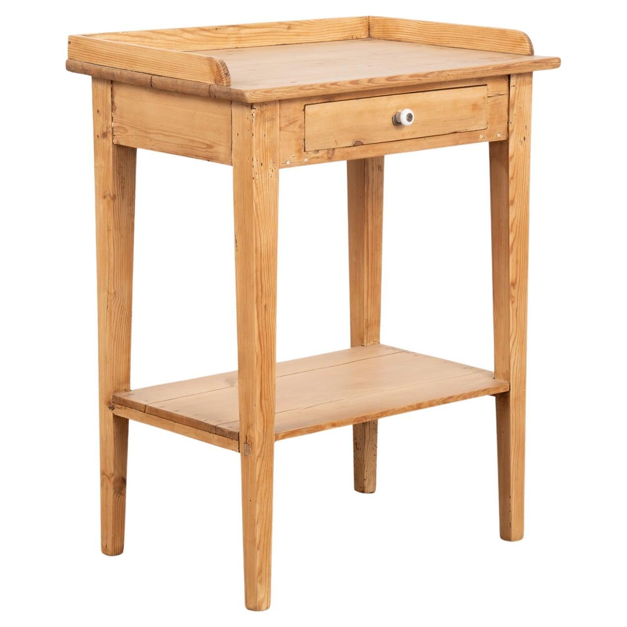 Small Danish Pine Side Table With Drawer, circa 1900's For Sale