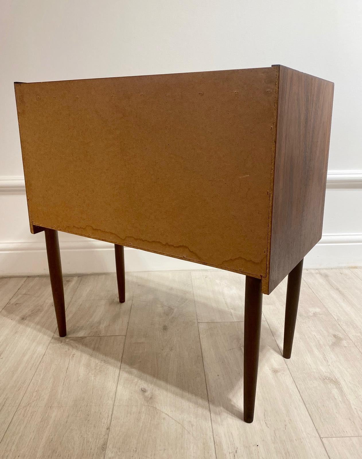 20th Century Small Danish Rosewood Drawers on Tall Legs
