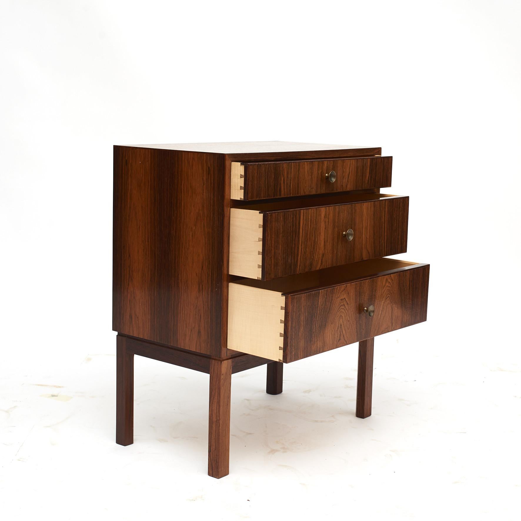 Scandinavian Modern Small Danish. Three-Drawer Chest