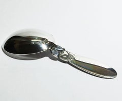 Small Danish Silver Georg Jensen Tea Caddy Spoon, Model Cactus, 1933-1944
